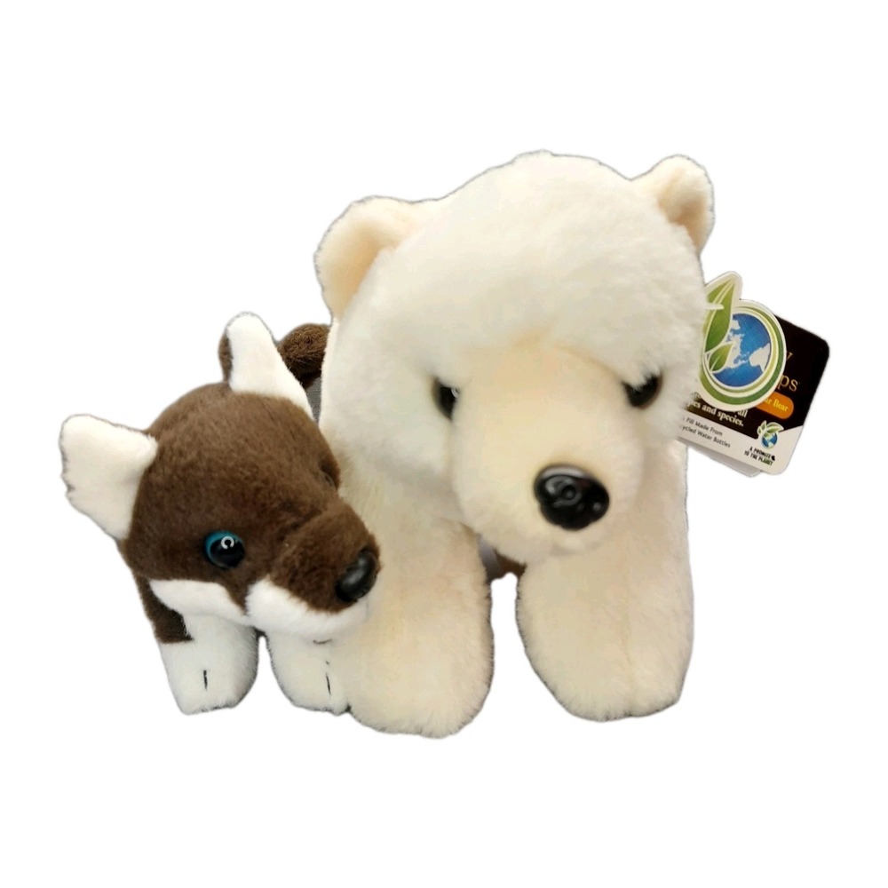 Wild Republic Unlikely Friendships Plush Sled Dog & Polar Bear Stuffed Animals